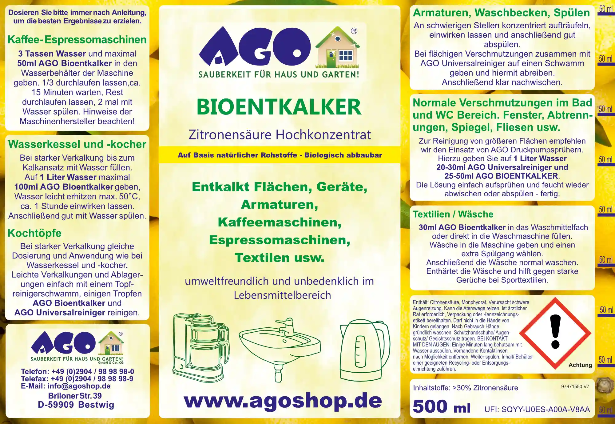 AGO Bioentkalker Etikett 2026